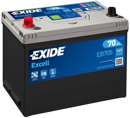 Autobaterie EXIDE Excell 70Ah, 12V, EB705 (EB705)